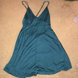 Teal strappy party dress